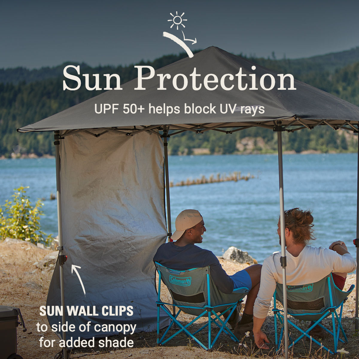 Coleman OASIS™ Lite 7 x 7 Canopy with Sun Wall | 7 x 7 ft.; 8 ft. center height | Black