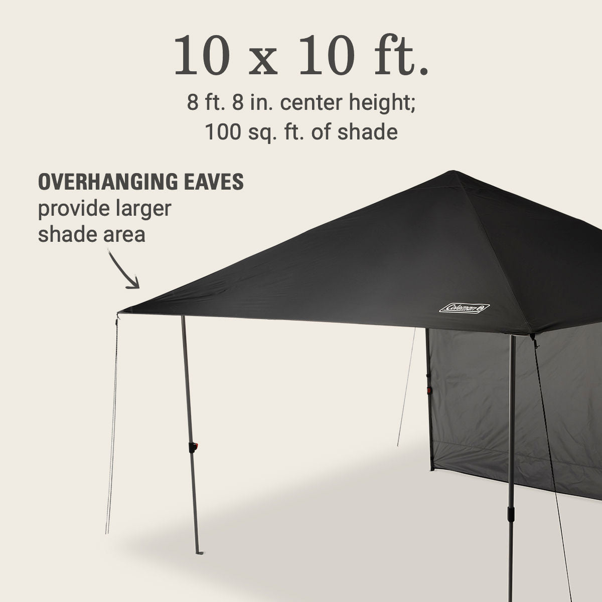 Coleman OASIS™ Lite 10 x 10 Canopy with Sun Wall | 10 x 10 ft.; 8' | Black