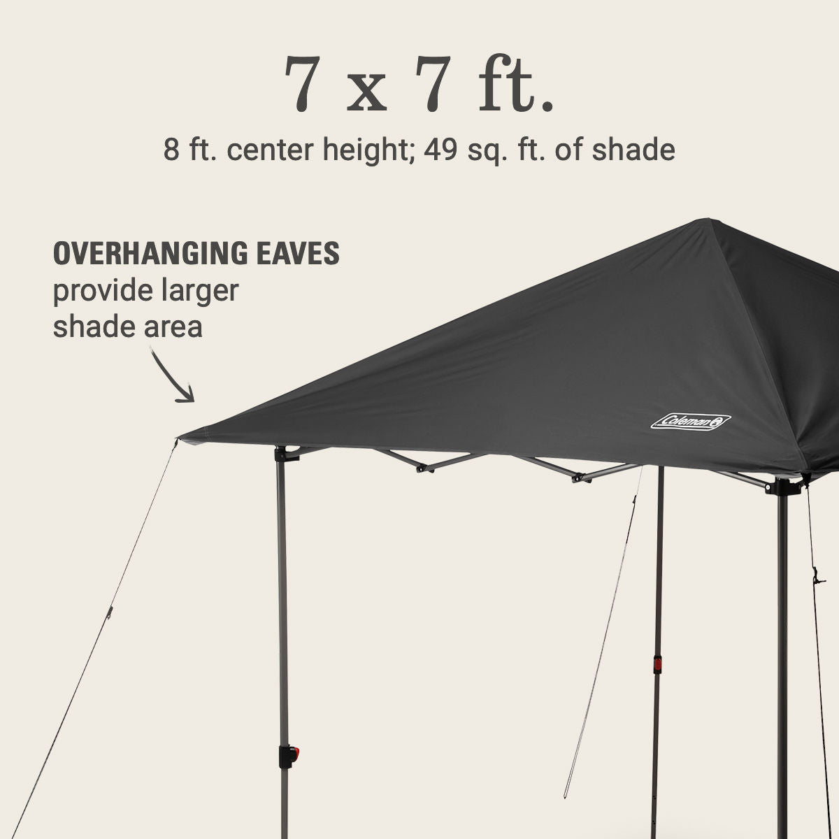 Coleman OASIS™ Lite 7 x 7 Canopy | 7 x 7 ft.; 8 ft. center height | Black