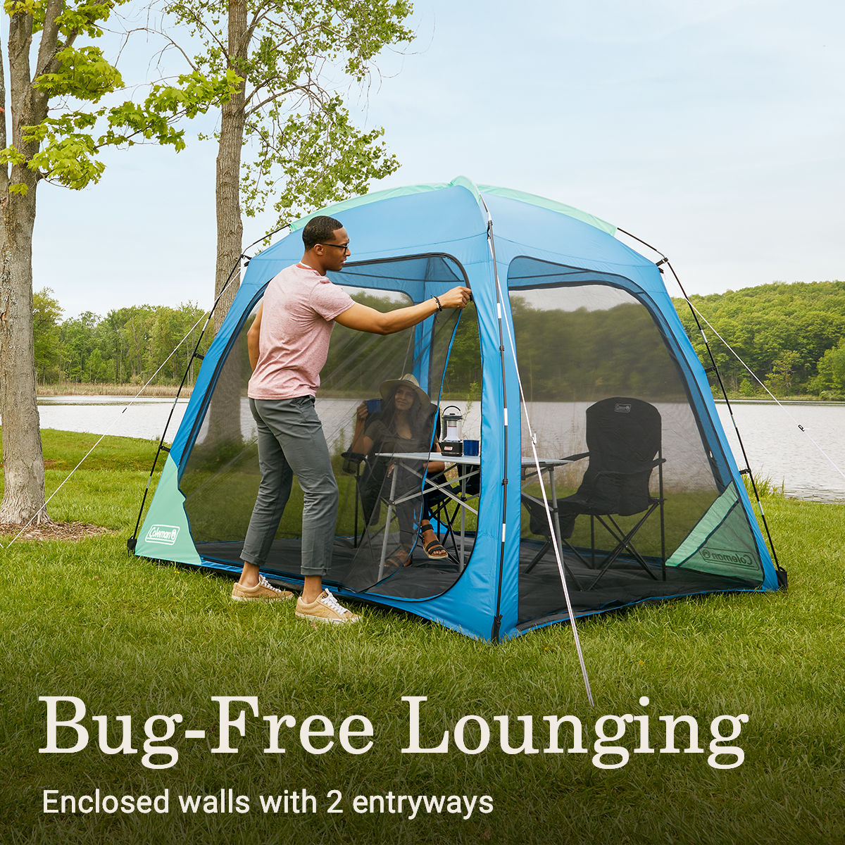 Coleman Skyshade™ 8 x 8 Screen Dome Canopy | 8 x 8 ft.; 6' | Mediterranean Blue