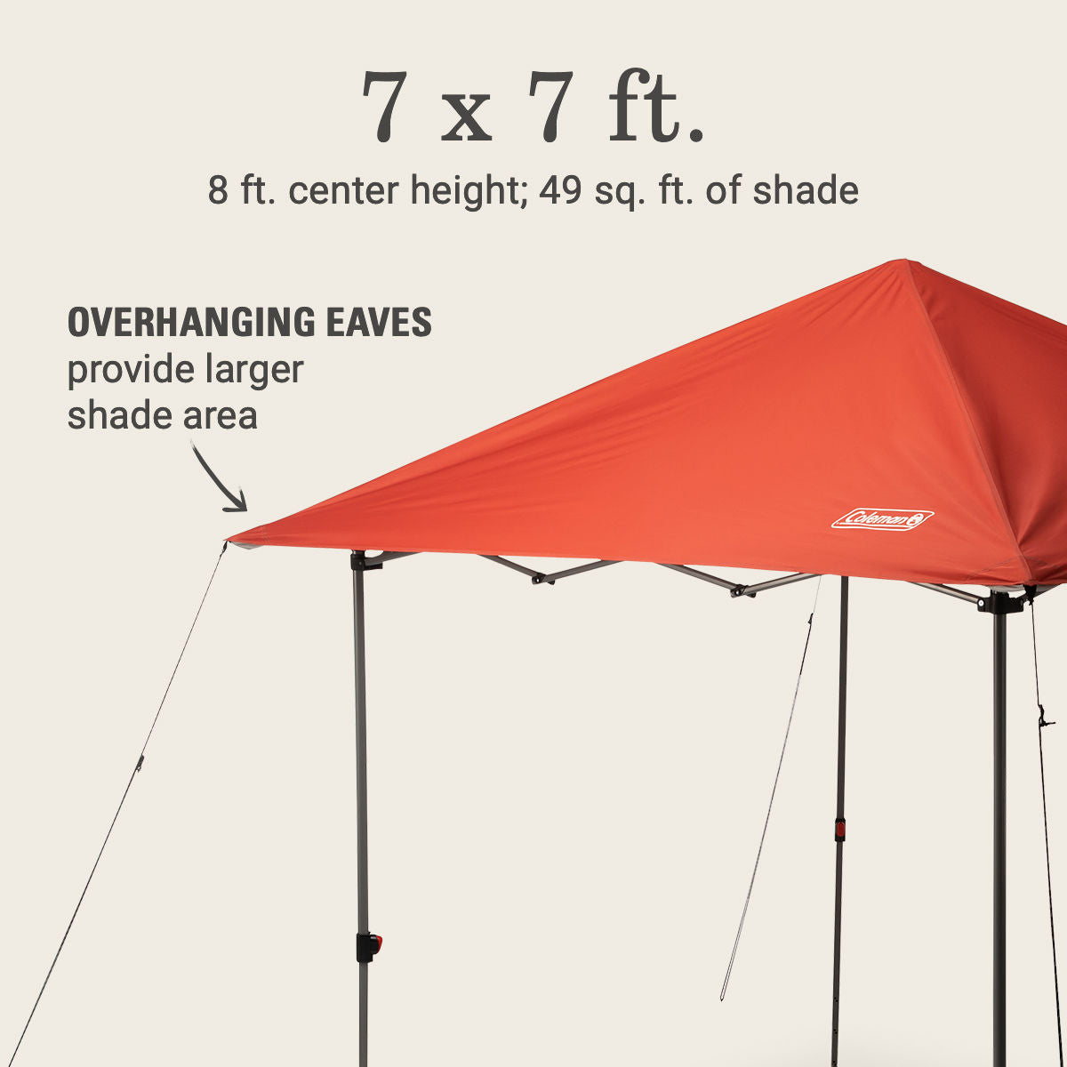 Coleman OASIS™ Lite 7 x 7 Canopy | 7 x 7 ft.; 8 ft. center height | Red