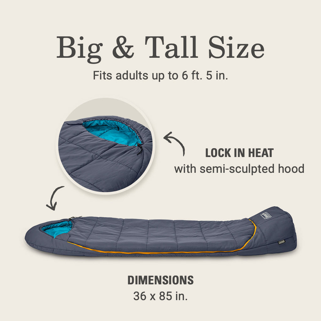 Coleman Big Bay™ 20° Big & Tall Contour Sleeping Bag | Navy