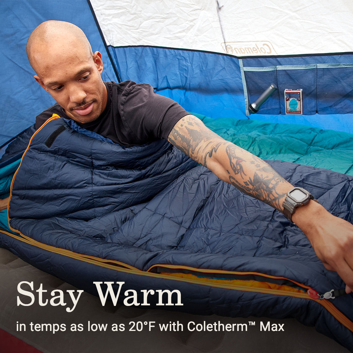 Coleman Big Bay™ 20° Big & Tall Contour Sleeping Bag | Navy
