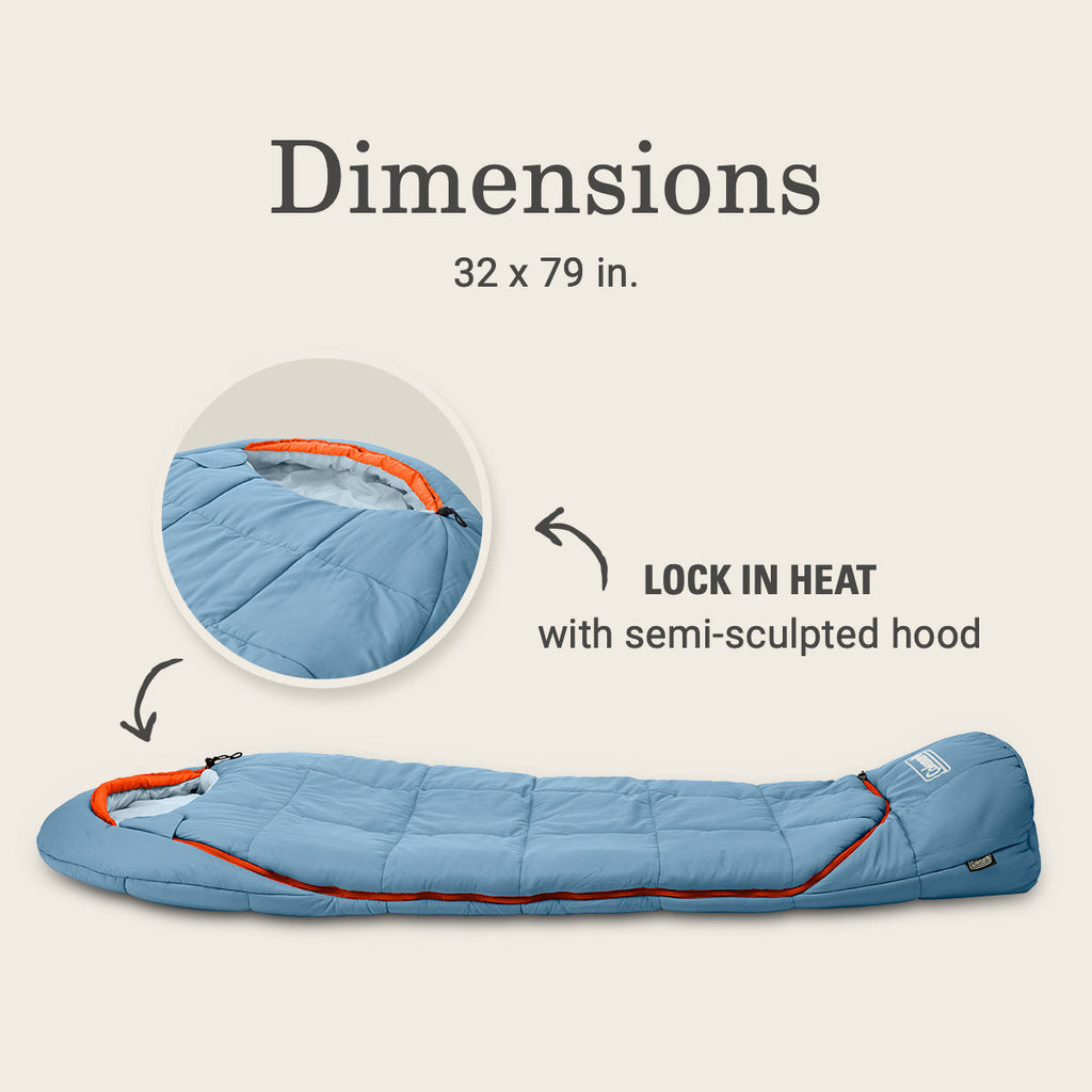 Coleman Big Bay™ 0° Mummy Sleeping Bag | Blue