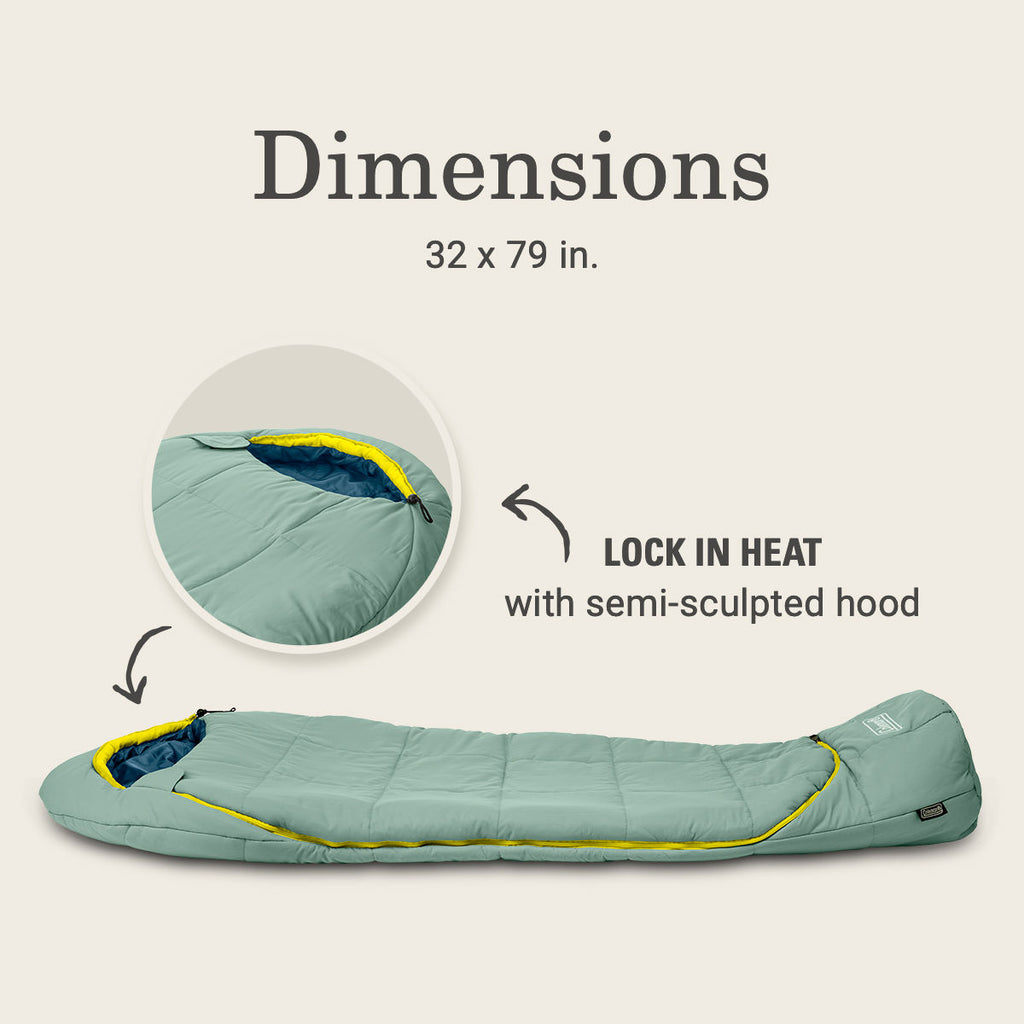 Coleman Big Bay™ 20° Mummy Sleeping Bag | Moss