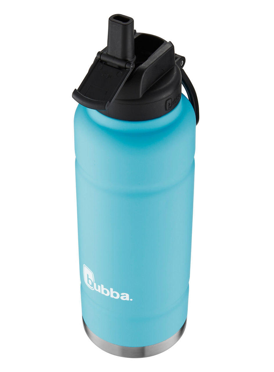 bubba Trailblazer Water Bottle with Straw Lid | 40 Oz. | Pool Blue Rubberized