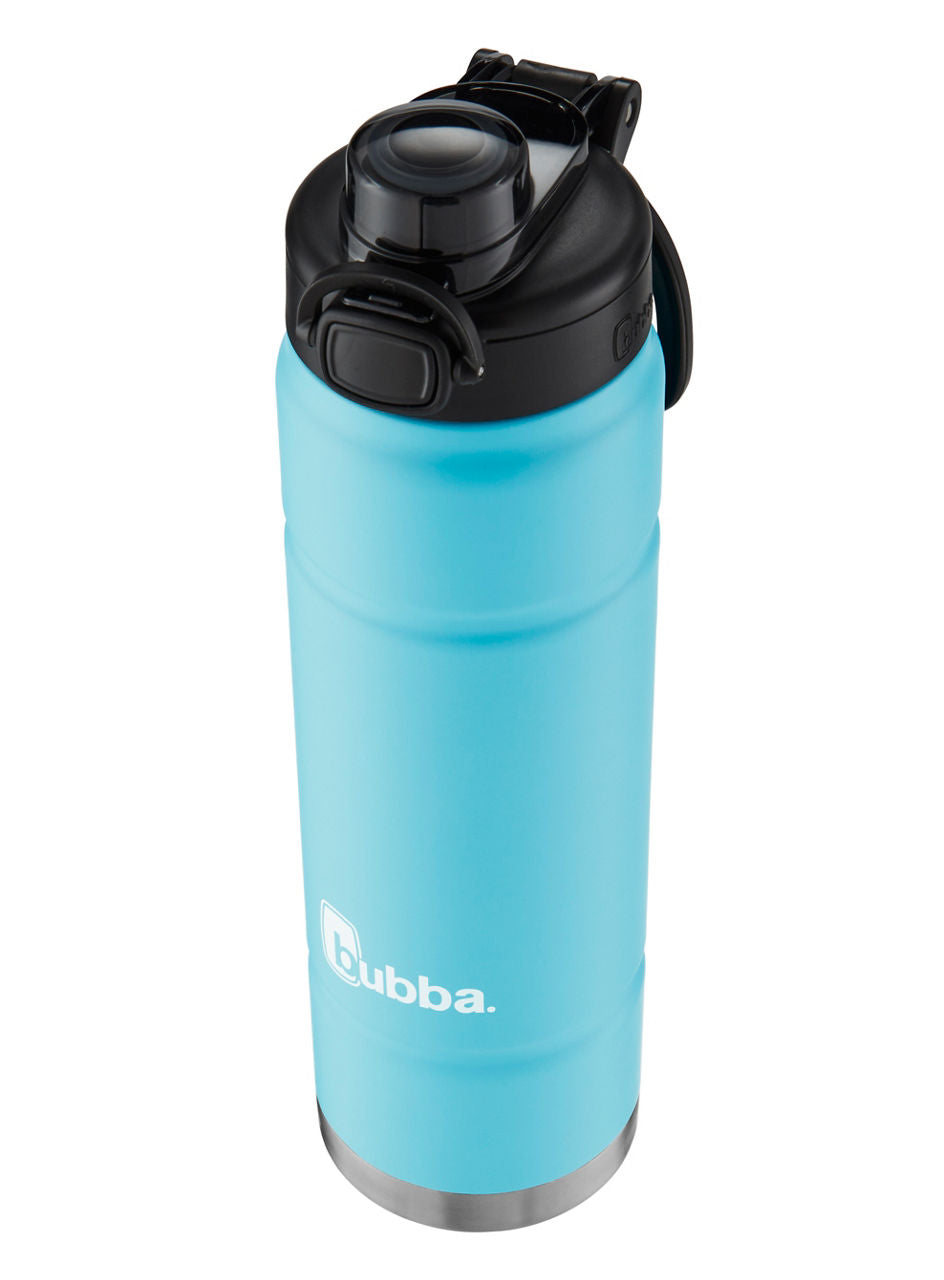 bubba Stainless Steel Trailblazer Rubberized Water Bottle with Straw | 24 oz. | Pool Blue