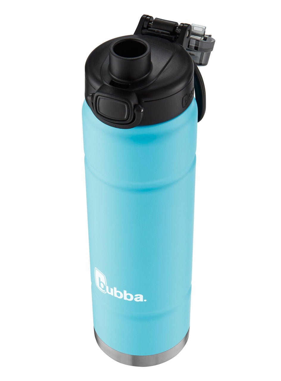bubba Stainless Steel Trailblazer Rubberized Water Bottle with Straw | 24 oz. | Pool Blue