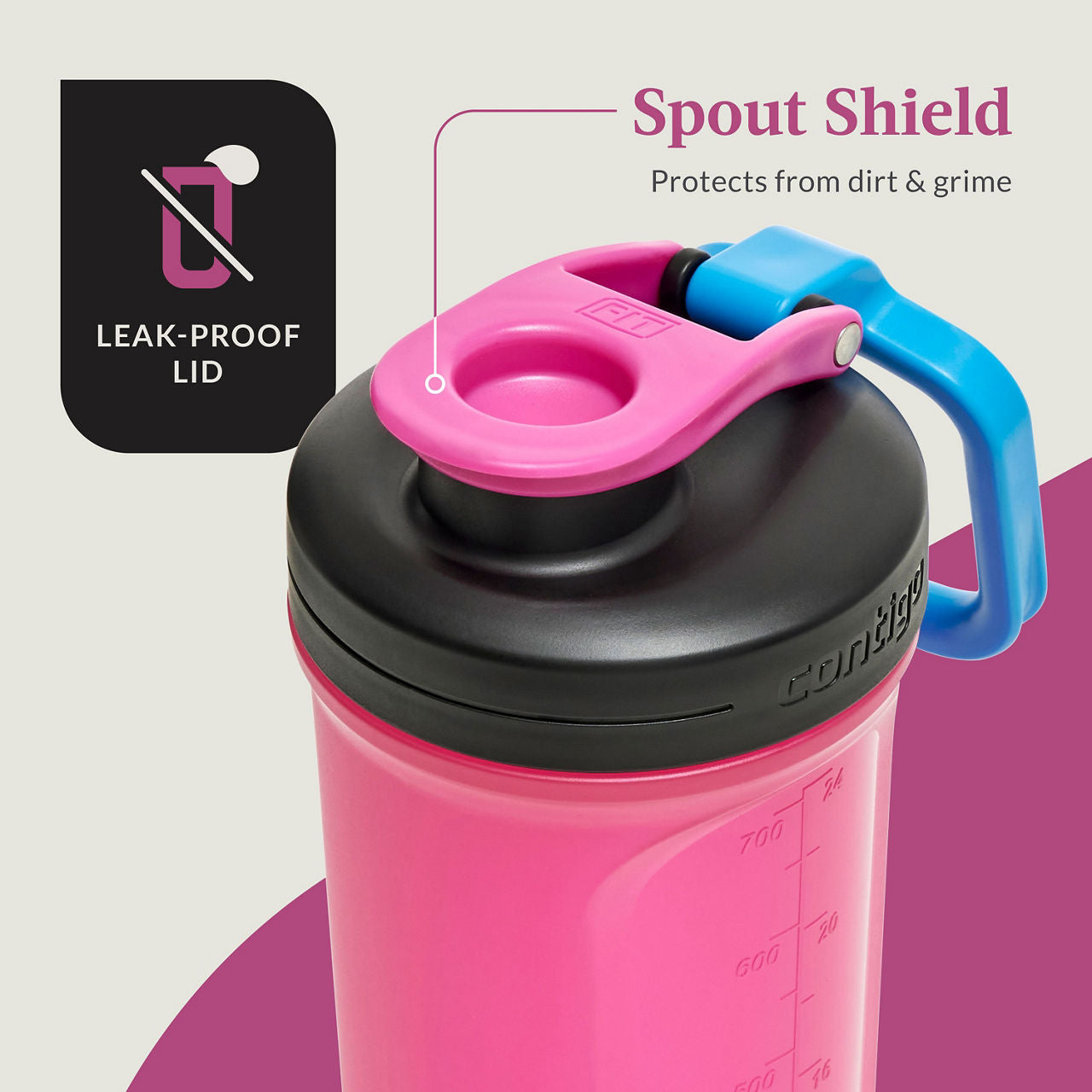 Contigo® Shake & Go Fit 2.0 Shaker Bottle | 28oz | Dragon Fruit | Cup Holder