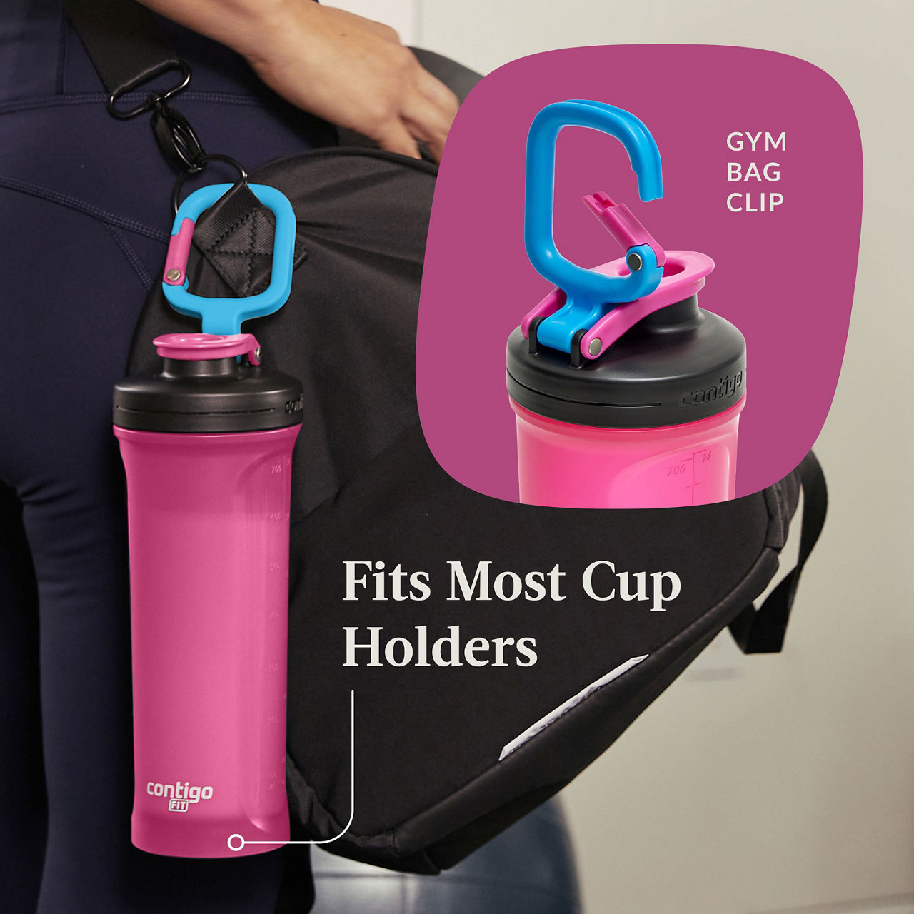 Contigo® Shake & Go Fit 2.0 Shaker Bottle | 28oz | Dragon Fruit | Cup Holder
