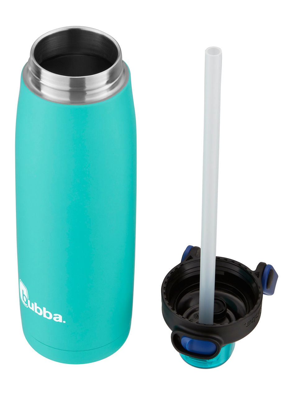 bubba Radiant Stainless Steel Rubberized Water Bottle with Straw | 24 Oz. | Island Teal