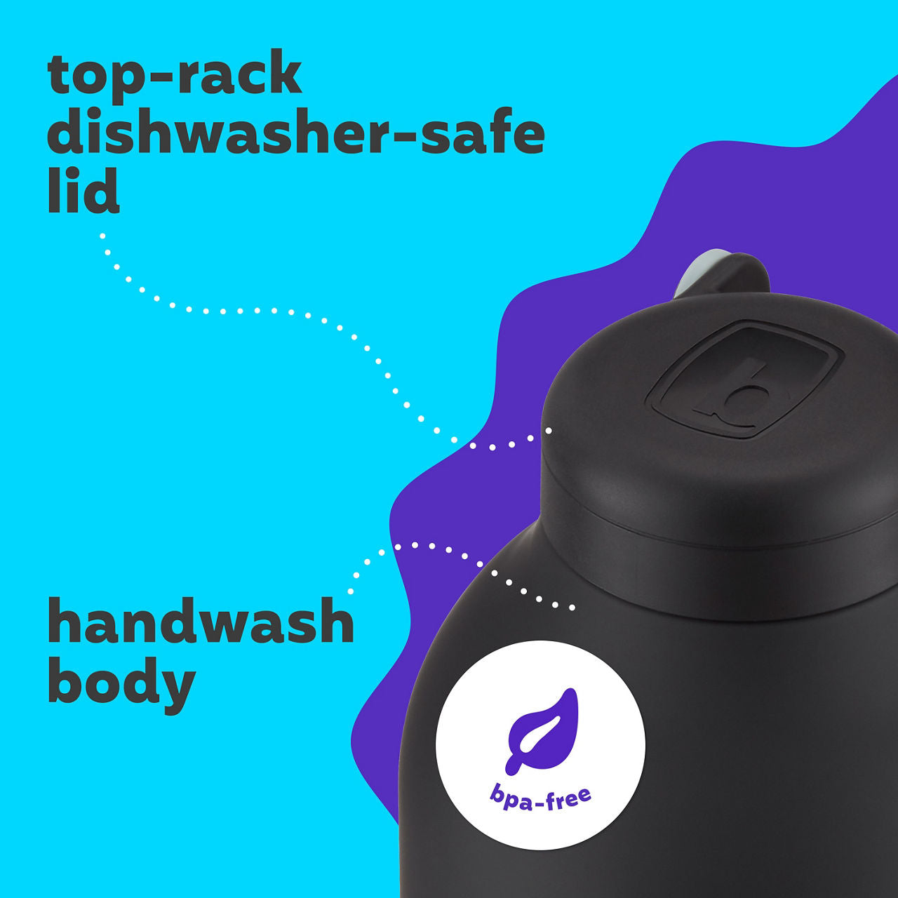 bubba Radiant Stainless Steel Rubberized Growler | Simple Lid | 64 oz. | Licorice