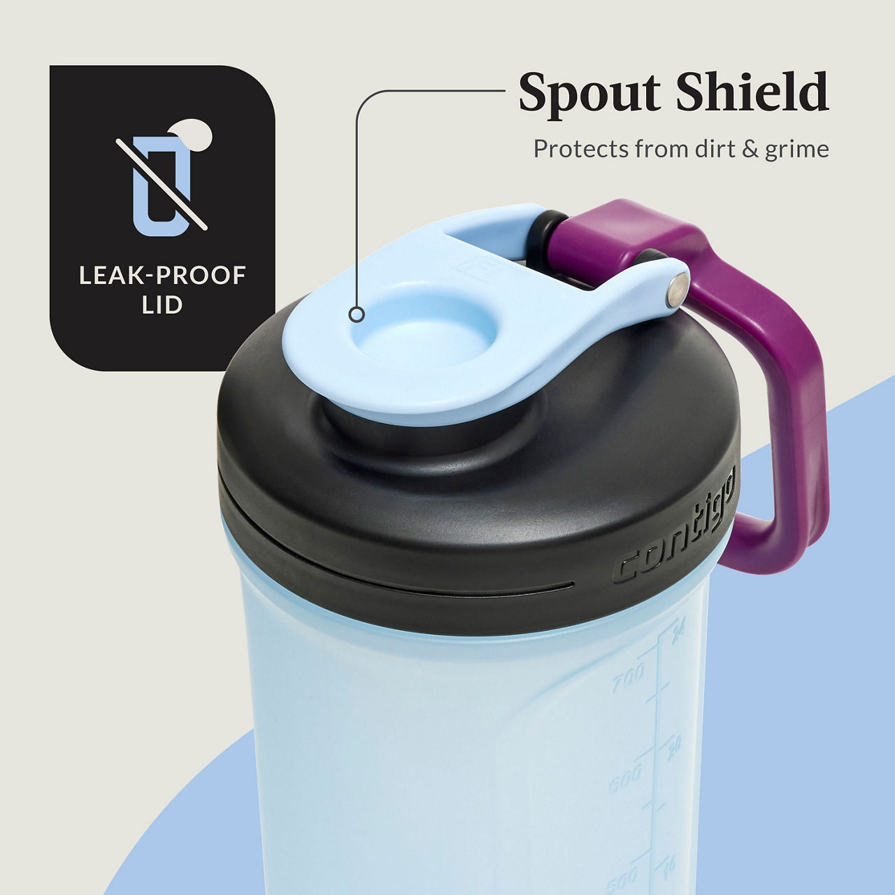 Contigo® Shake & Go Fit 2.0 Shaker Bottle | 28oz | Periwinkle | Cup Holder