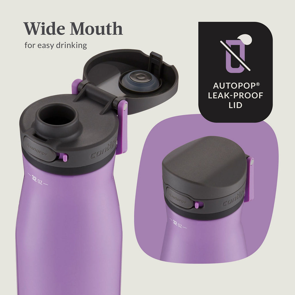 Contigo® Jackson Chill 2.0 Stainless-Steel Water Bottle with AUTOPOP® Lid | 32oz | Orchid