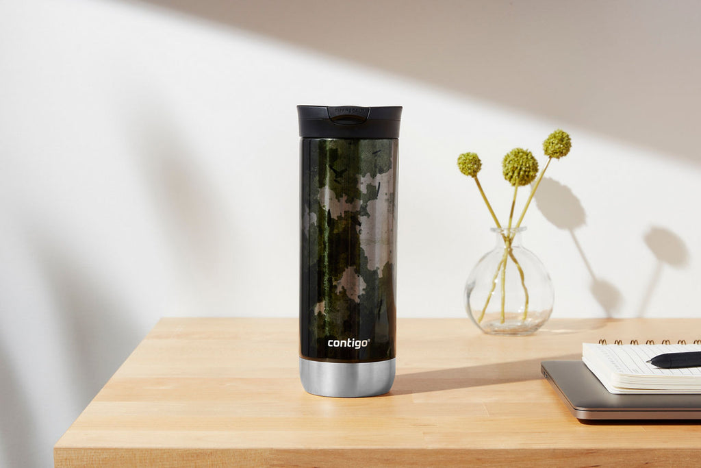 Contigo SNAPSEAL™ Insulated Stainless Steel Travel Mug | 20 oz | Grey | Cup Holder