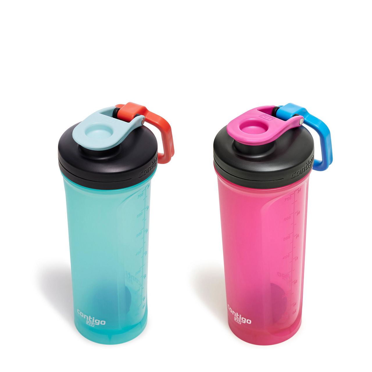 Contigo® Shake & Go Fit 2.0 Shaker Bottle | 28oz | 2-Pack | Bubble Tea/Dragon Fruit | Cup Holder
