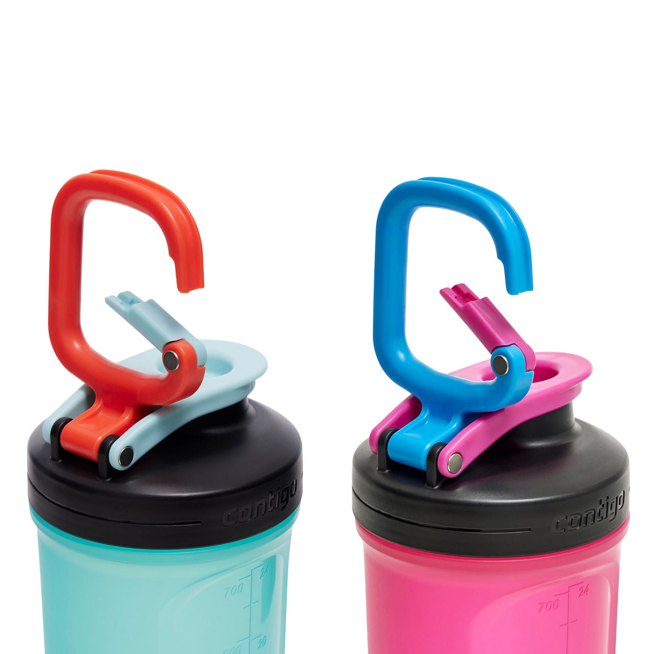 Contigo® Shake & Go Fit 2.0 Shaker Bottle | 28oz | 2-Pack | Bubble Tea/Dragon Fruit | Cup Holder
