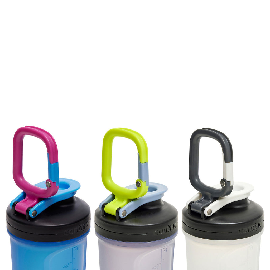 Contigo Shake & Go Fit 2.0 Shaker Bottle | 20oz | 3-Pack | Earl Grey/Blue Poppy/Salt | Cup Holder
