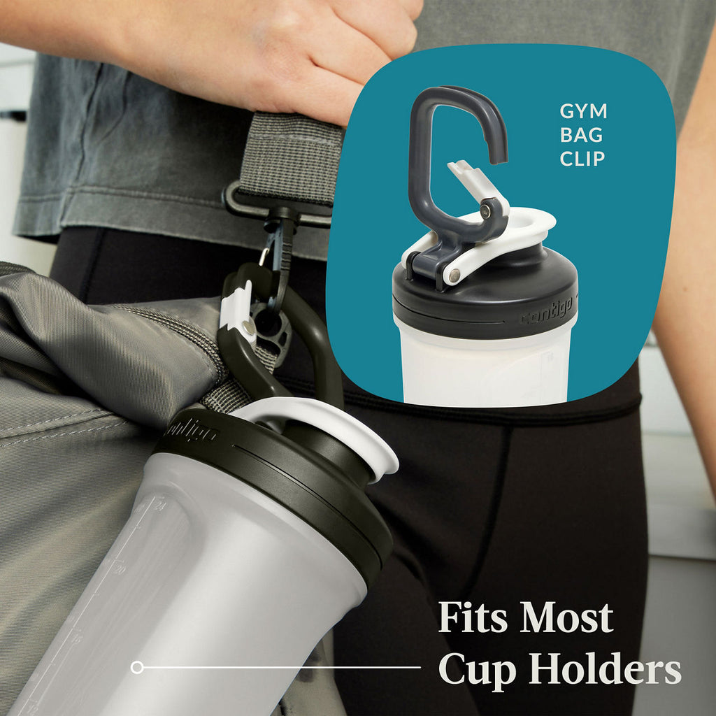 Contigo Shake & Go Fit 2.0 Shaker Bottle | 20oz | Salt | Cup Holder