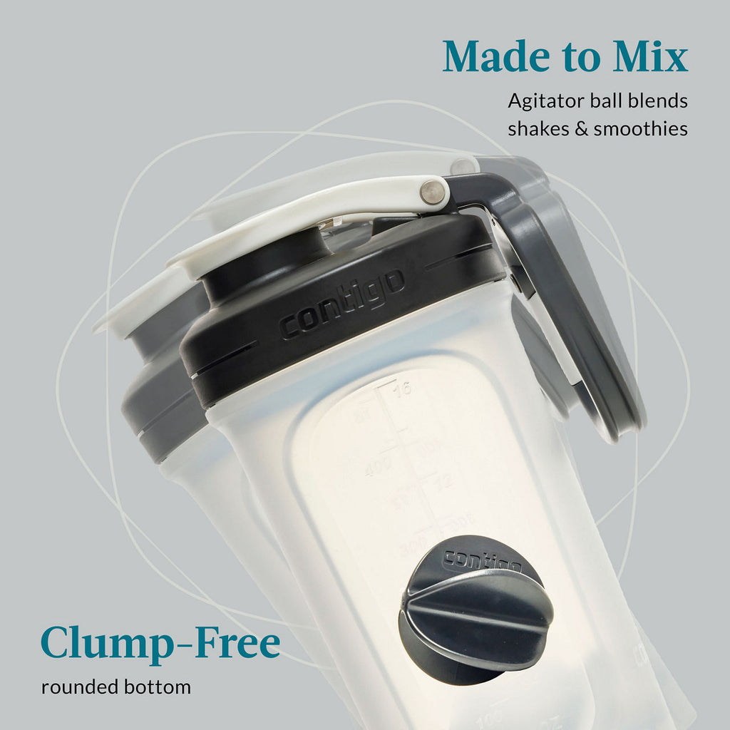 Contigo Shake & Go Fit 2.0 Shaker Bottle | 20oz | Salt | Cup Holder