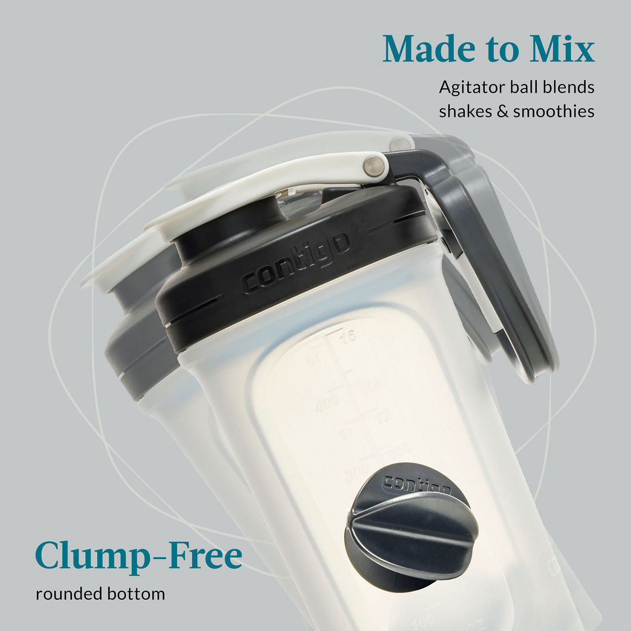 Contigo Shake & Go Fit 2.0 Shaker Bottle | 20oz | Salt | Cup Holder