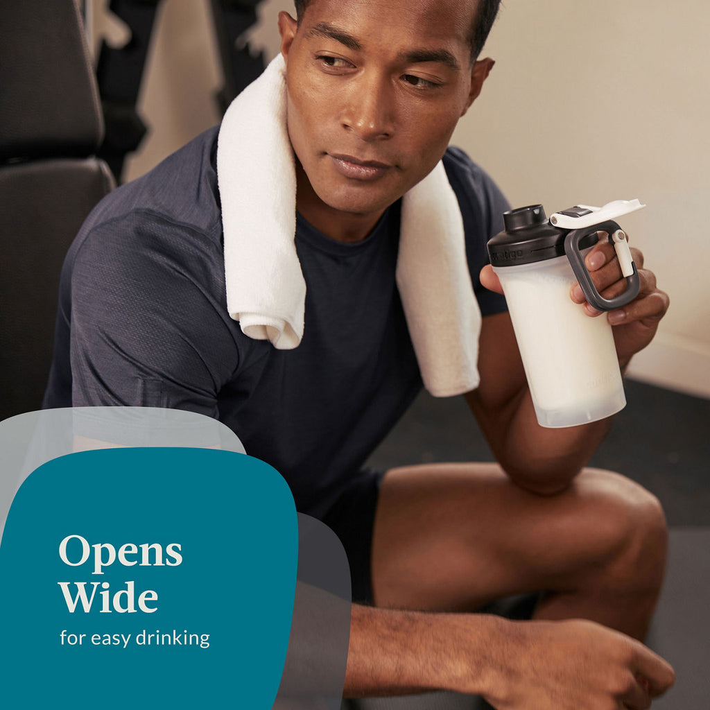 Contigo Shake & Go Fit 2.0 Shaker Bottle | 20oz | Salt | Cup Holder