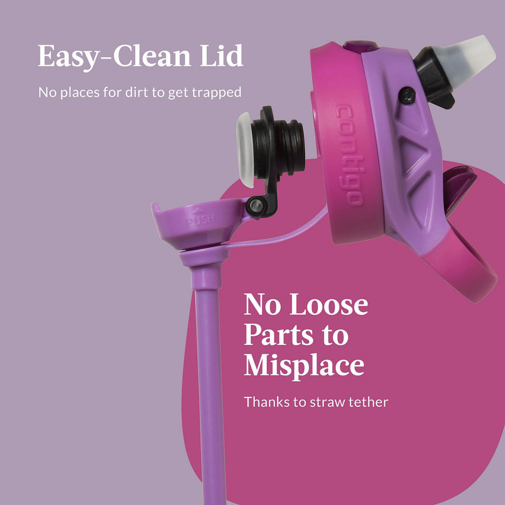 Contigo® Kids Cleanable AUTOSPOUT® Water Bottle | 20 oz | Purple Orchid