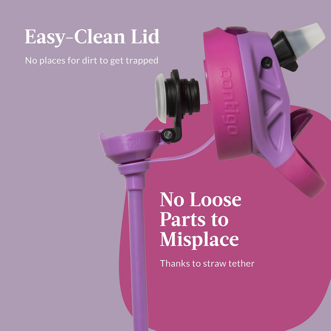 Contigo® Kids Cleanable AUTOSPOUT® Water Bottle | 20 oz | Purple Orchid