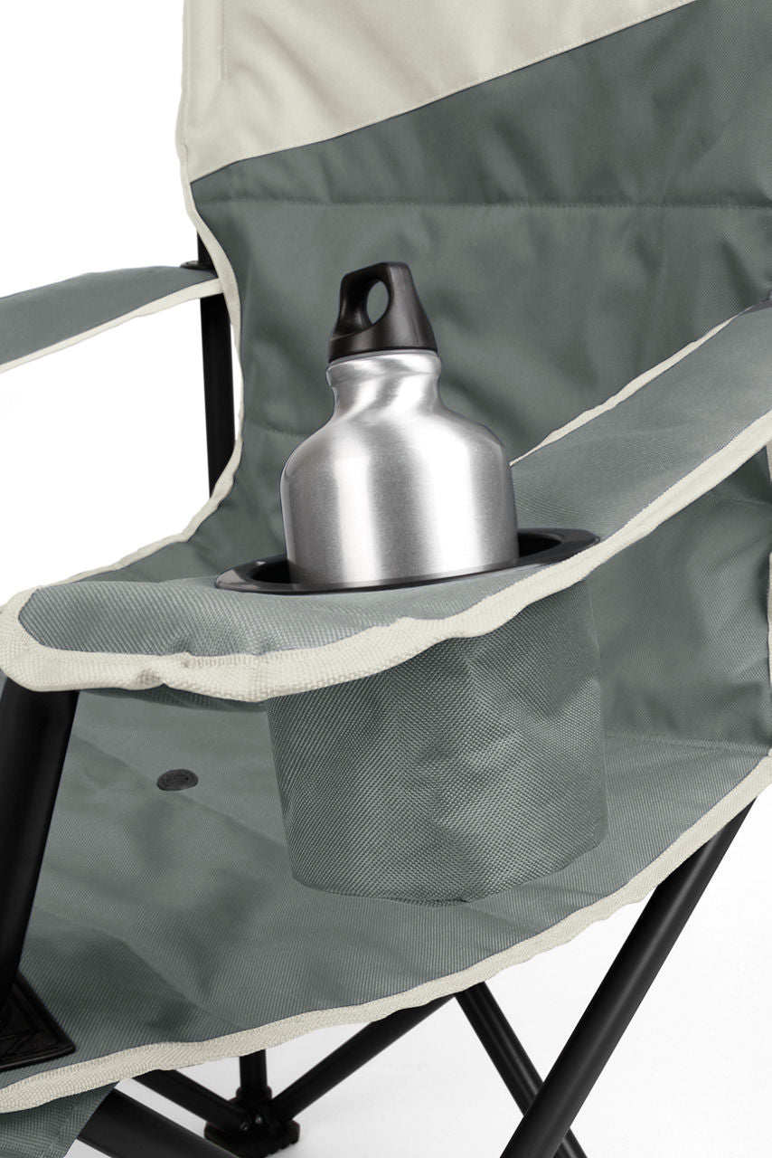 Coleman Big & Tall Quad Camping Chair | Seat width is 24 | Grey | Cup Holder