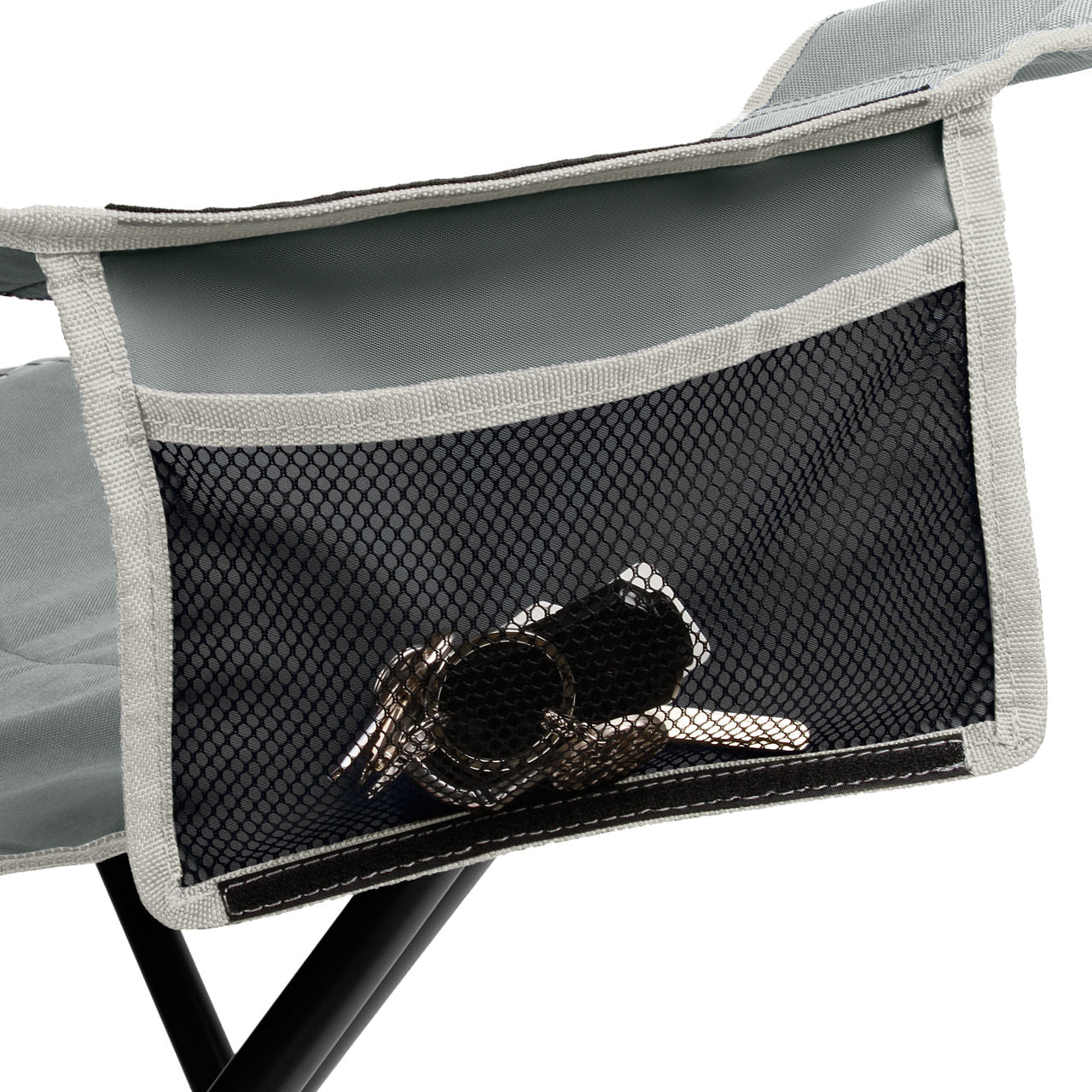 Coleman Big & Tall Quad Camping Chair | Seat width is 24 | Grey | Cup Holder