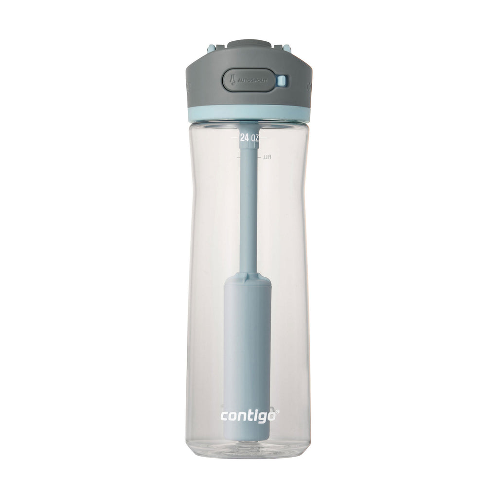 Contigo Wells Plastic Filter Water Bottle with AUTOSPOUT® Straw Lid | 24 Oz. | Salt | Cup Holder
