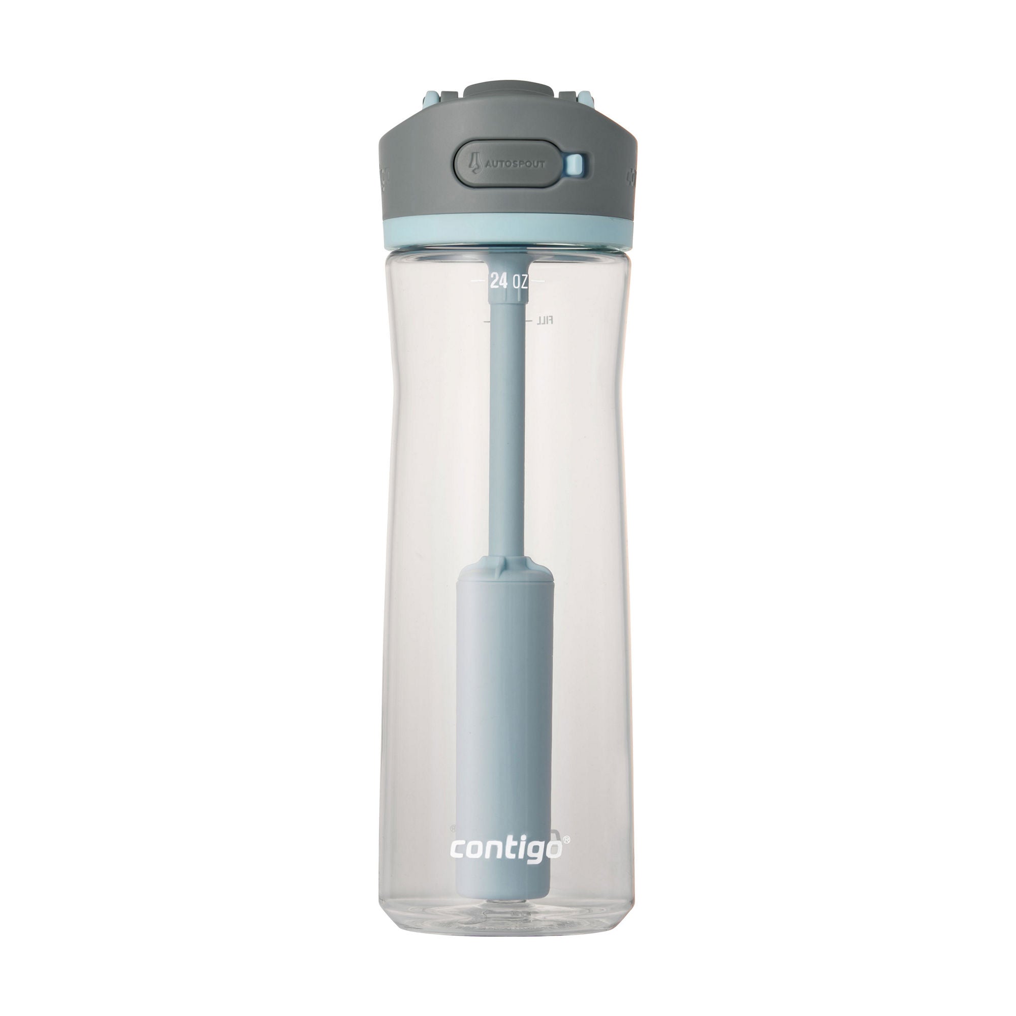 Contigo Wells Plastic Filter Water Bottle with AUTOSPOUT® Straw Lid | 24 Oz. | Salt | Cup Holder