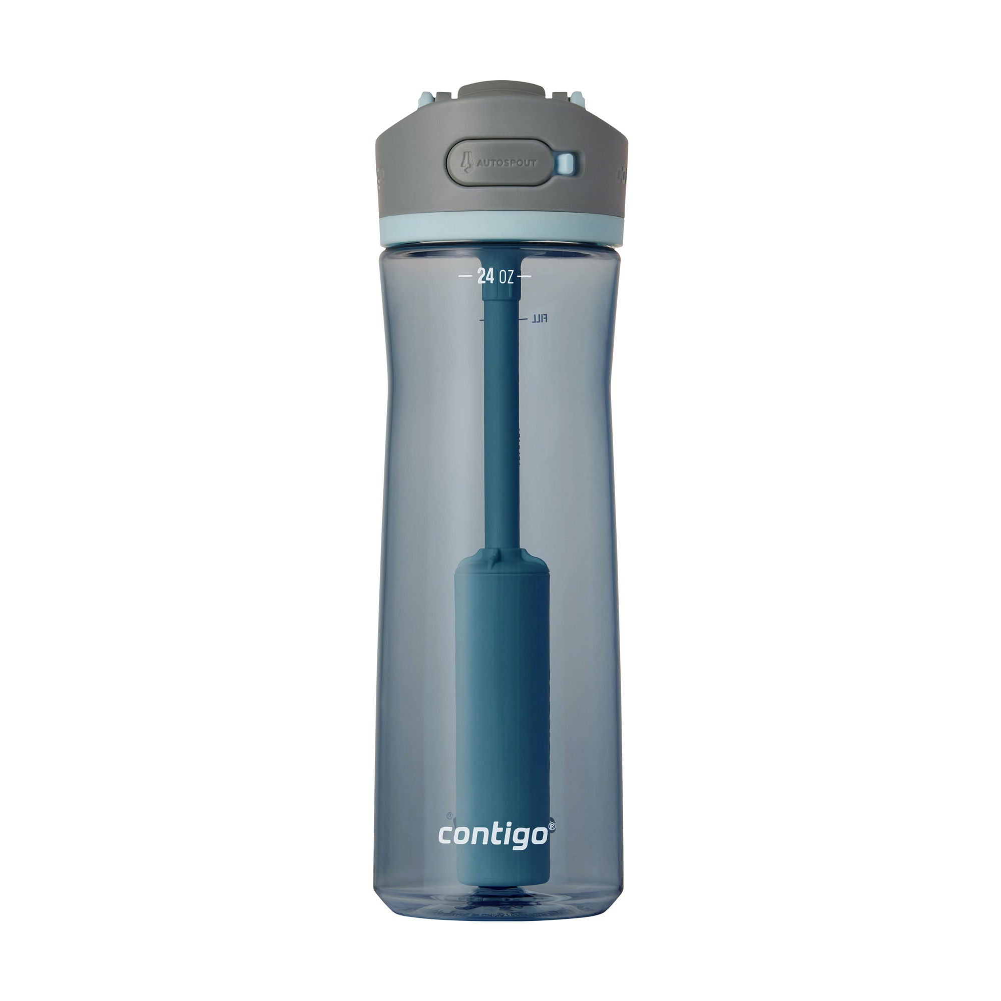 Contigo® Wells Plastic Filter Water Bottle with AUTOSPOUT® Straw Lid | 24 Oz. | Dark Ice | Cup Holder