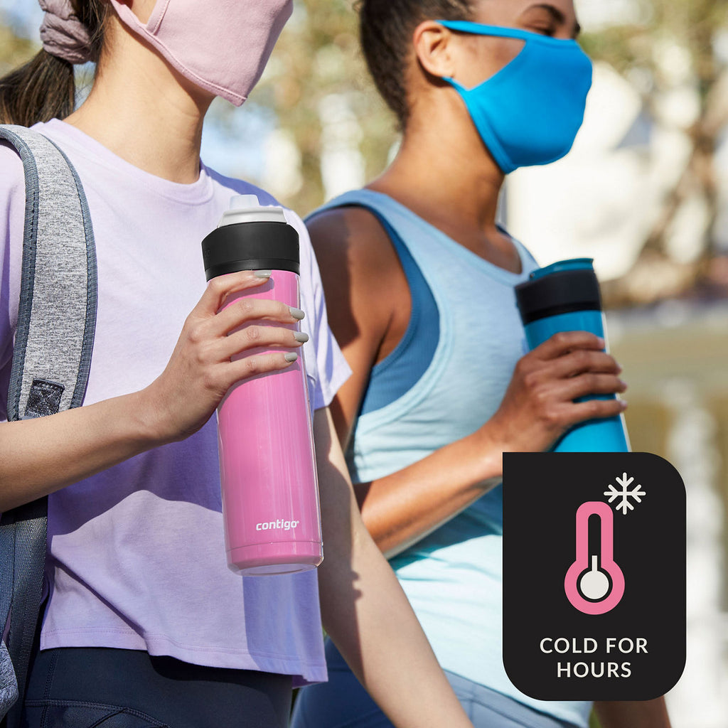 Contigo® Ashland Chill 2.0 Stainless Steel Water Bottle with AUTOSPOUT® Lid | 24oz | Azalea Pink | Cup Holder