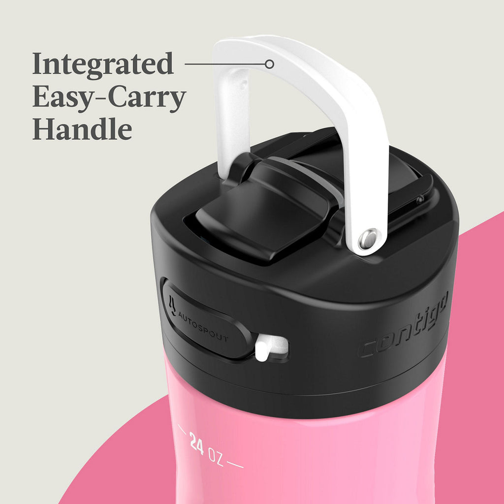 Contigo® Ashland Chill 2.0 Stainless Steel Water Bottle with AUTOSPOUT® Lid | 24oz | Azalea Pink | Cup Holder