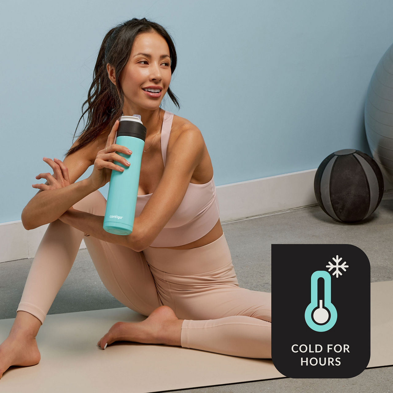 Contigo® Ashland Chill 2.0 Stainless Steel Water Bottle with AUTOSPOUT® Lid | 24oz | Jade Vine | Cup Holder