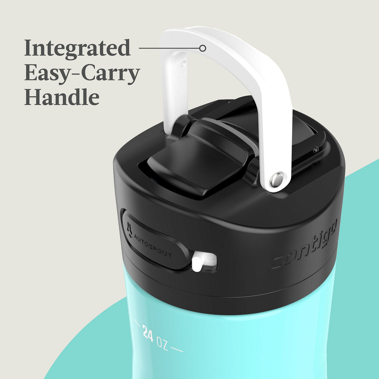 Contigo® Ashland Chill 2.0 Stainless Steel Water Bottle with AUTOSPOUT® Lid | 24oz | Jade Vine | Cup Holder