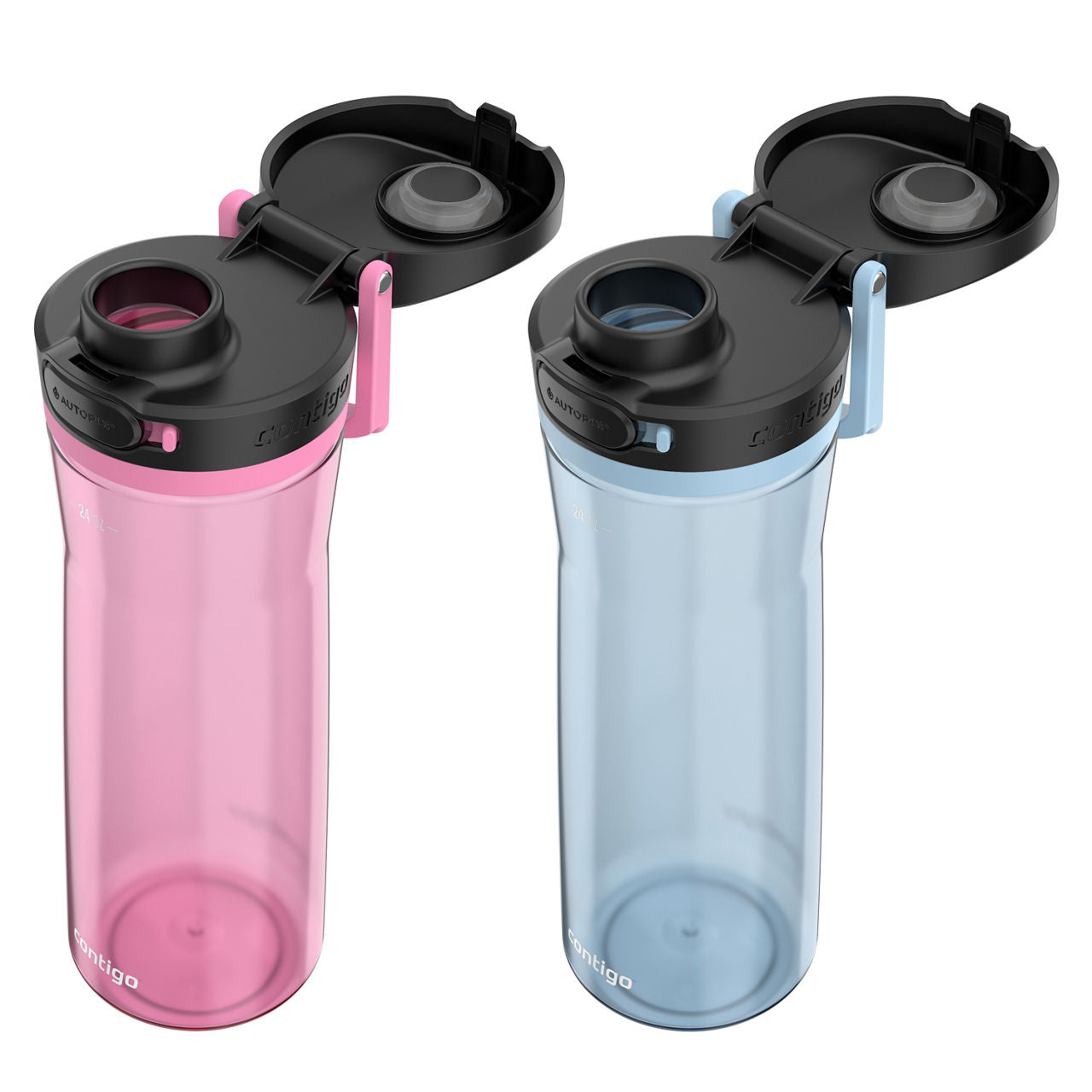 Contigo® Jackson 2.0 Tritan Water Bottle with AUTOPOP® Lid | 24 oz | 2-Pack | Glacier & Azalea