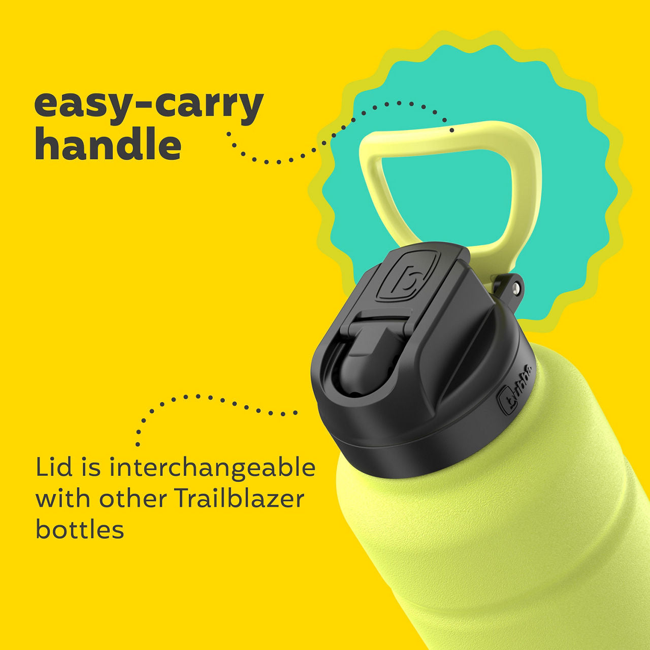bubba Trailblazer Insulated Water Bottle with Straw Lid | 40oz | Limelight Powdercoat