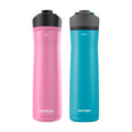 Contigo® Cortland Chill 2.0 Insulated Stainless Steel Water Bottle with AUTOSEAL® Lid | 24oz | 2-Pack | Juniper & Azalea | Cup Holder