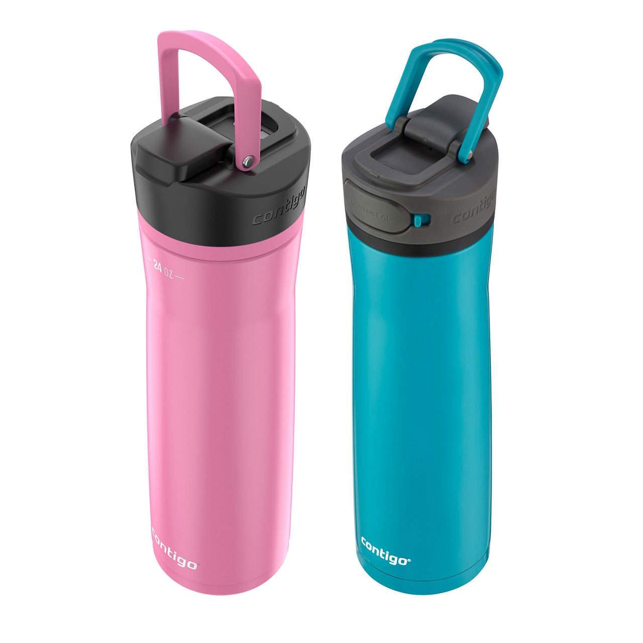 Contigo® Cortland Chill 2.0 Insulated Stainless Steel Water Bottle with AUTOSEAL® Lid | 24oz | 2-Pack | Juniper & Azalea | Cup Holder