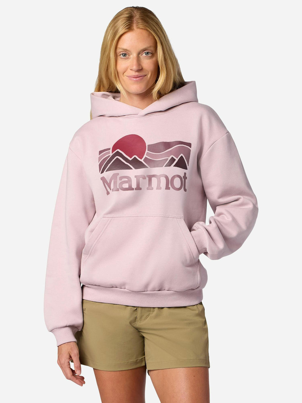 Marmot Women’s Coastal Hoodie Shirt in Dust | Recycled Cotton
