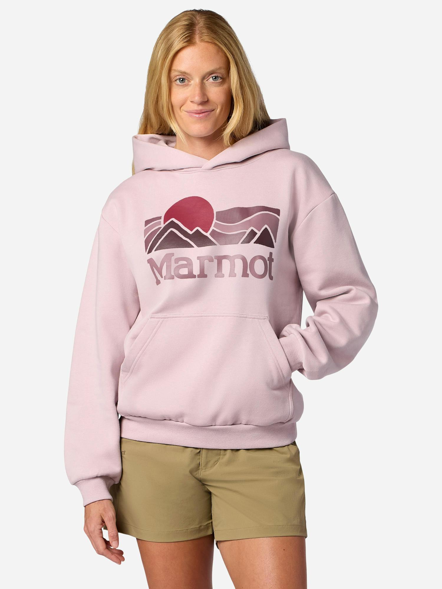 Marmot Women’s Coastal Hoodie Shirt in Dust | Recycled Cotton