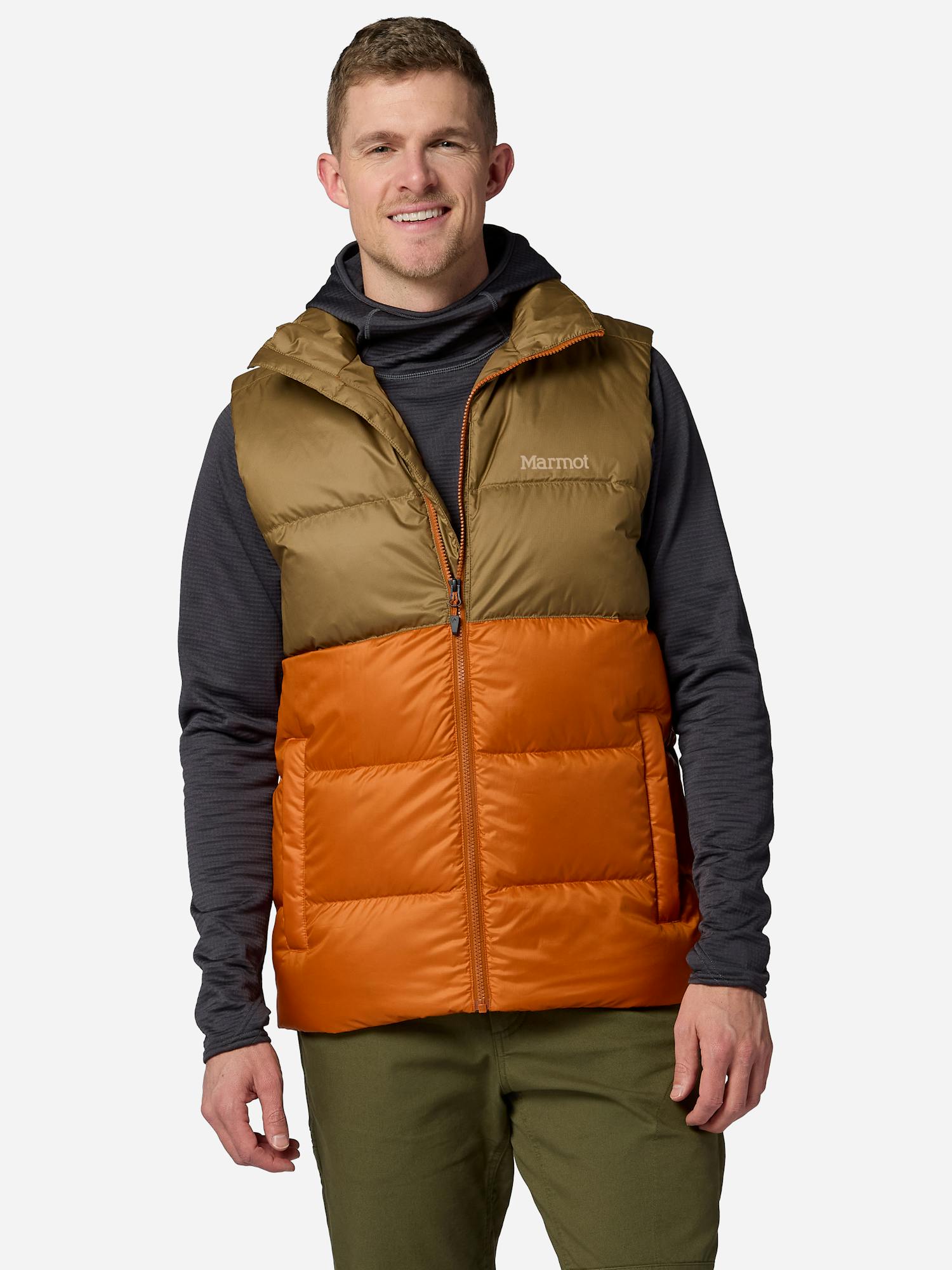 Marmot Men’s Guides Down 2.0 Vest in Rustic Khaki/Dark Spice