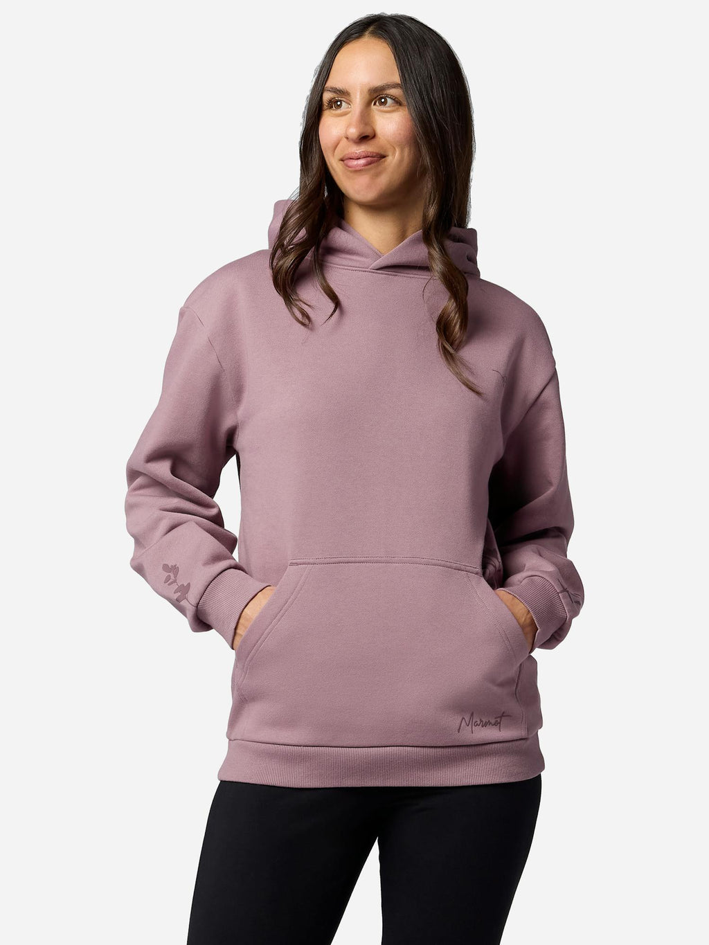 Marmot Women's Gatherer Hoodie Shirt in Light Mauve | Recycled Cotton