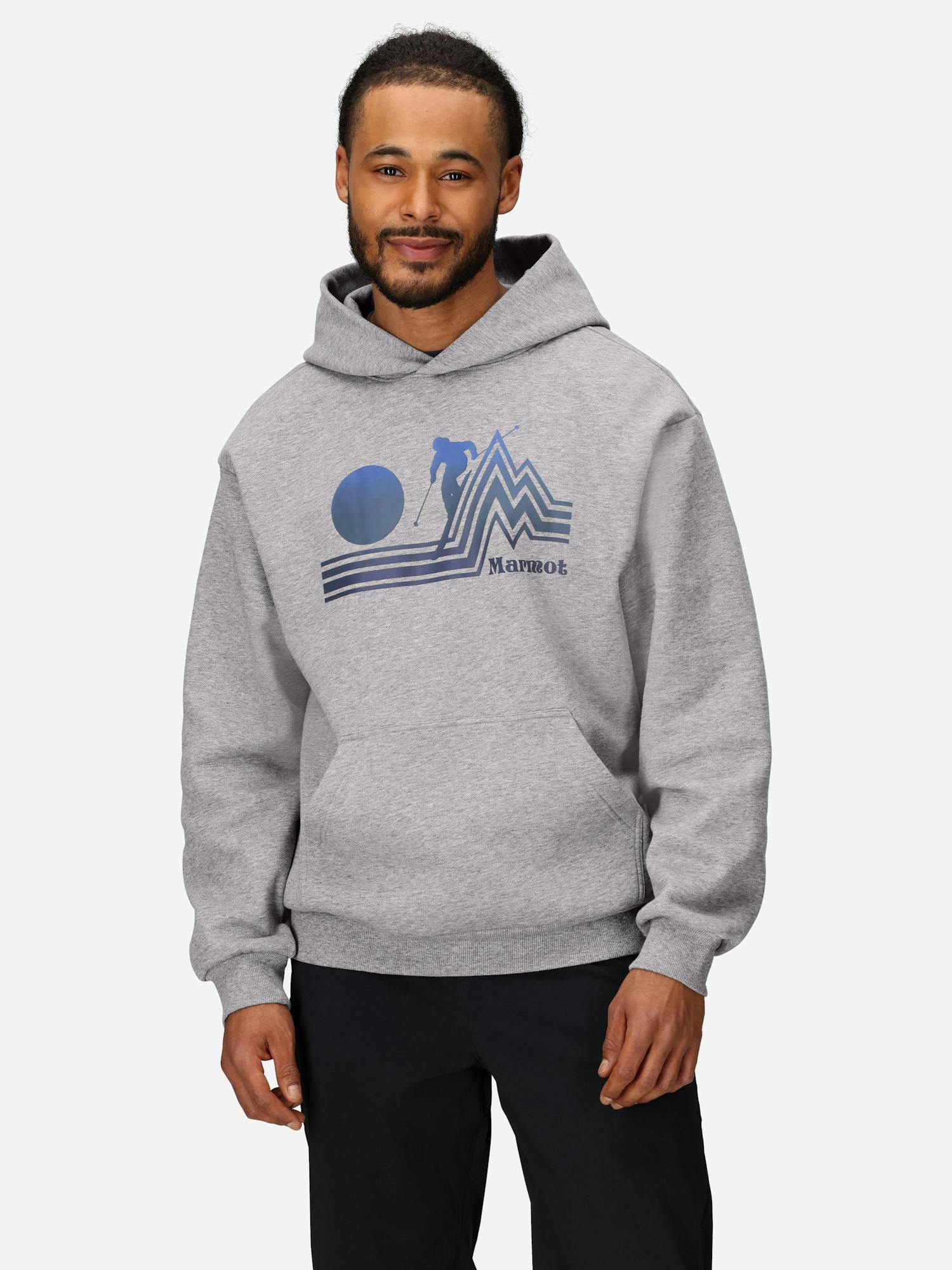 Marmot Retro Skier Hoodie (Fall 2025) Shirt in Grey Heather | Cotton