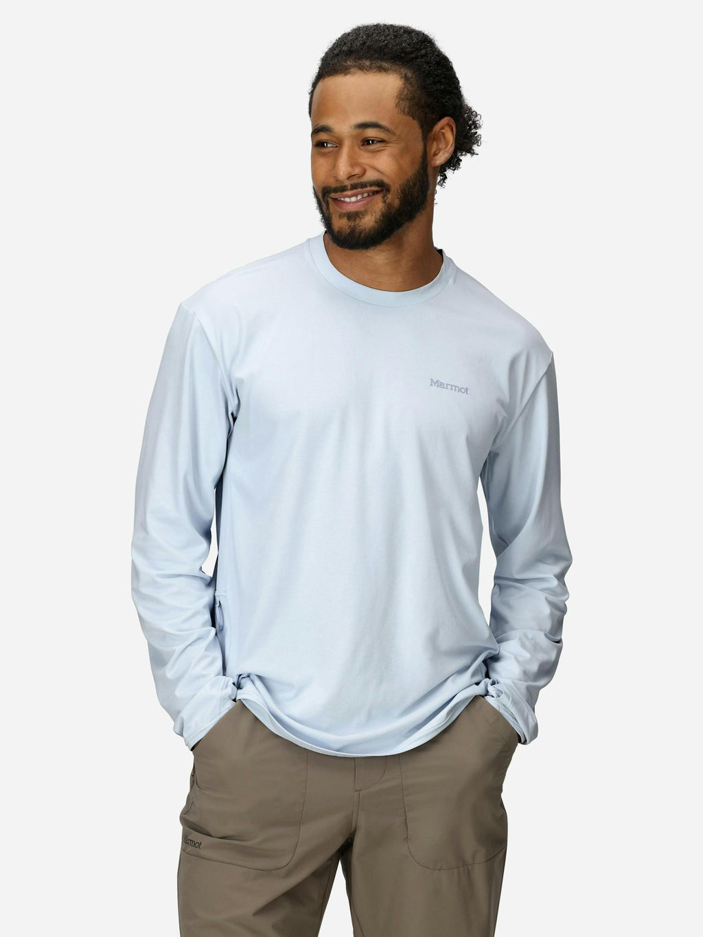 Marmot Men's AirExchange UPF 50 Long-Sleeve Crew (Spring 2026) Shirt in Vapor