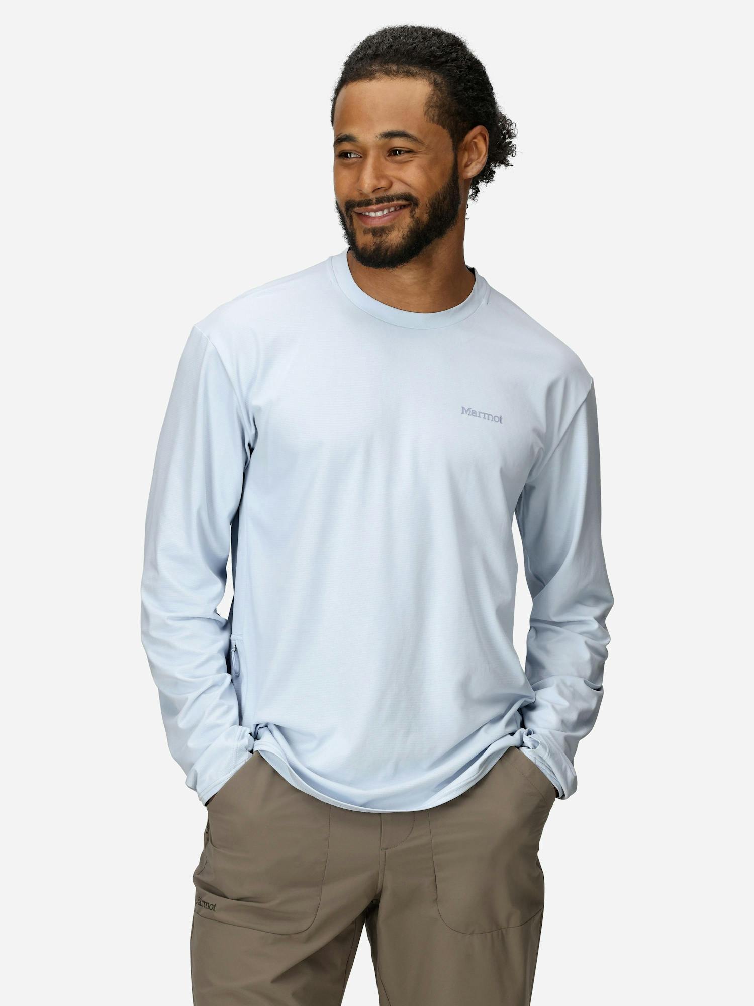 Marmot Men's AirExchange UPF 50 Long-Sleeve Crew (Spring 2026) Shirt in Vapor