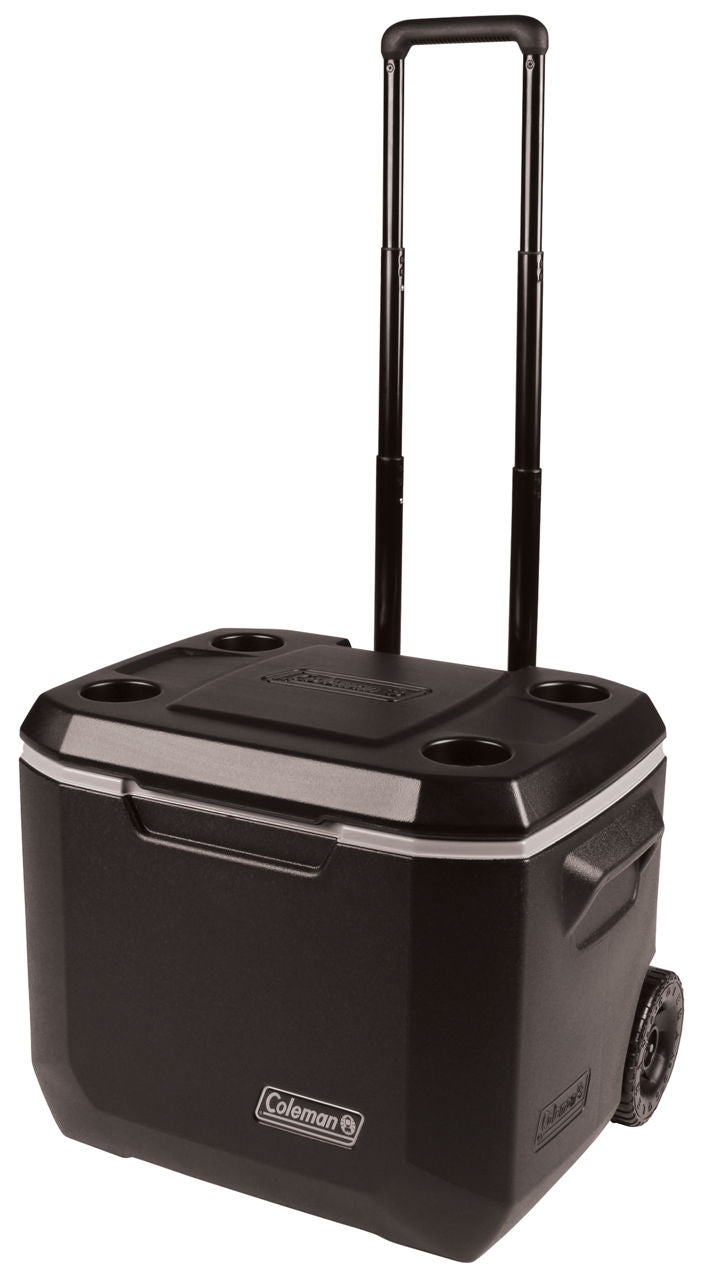 Coleman 50 Quart Xtreme® 5 Wheeled Cooler | Black | Cup Holder | Supports Up To 250 lbs