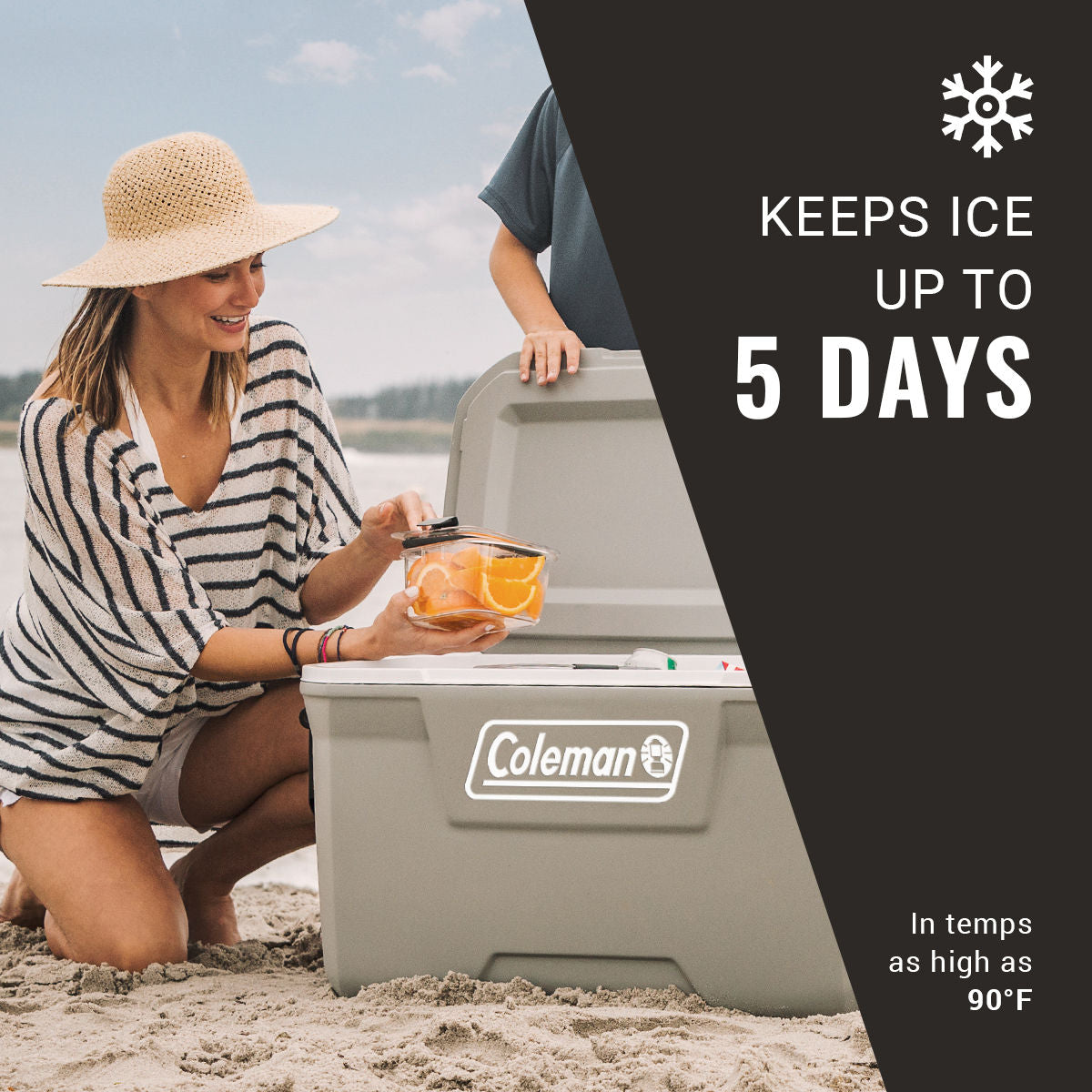 Coleman Classic Series 70-Quart Hard Cooler | Fully Insulated | Keeps Ice Up To 5 Days | Have-A-Seat Lid supports up to 250 lb. | Rock | Cup Holder
